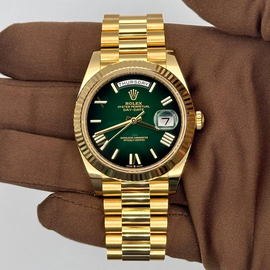 Rolex Day-Date (Gold Bracelet with Green Dial)