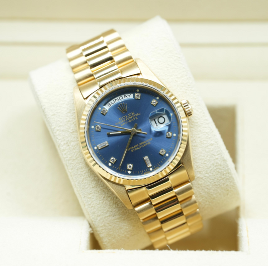 Rolex Day-Date (Yellow Gold Blue Diamond Dial)