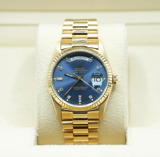 Rolex Day-Date (Yellow Gold Blue Diamond Dial)